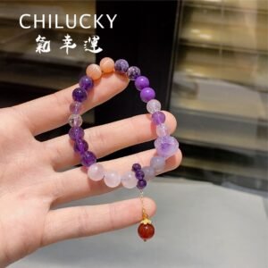ChiLucky Stones Natural Crystal Amethyst Healing Bracelet