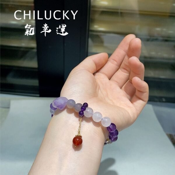 ChiLucky Stones Natural Crystal Amethyst Healing Bracelet - Image 5